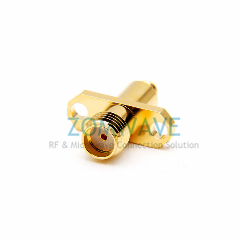 SMA Female to SMP (GPO) Female Adapter, 2-hole Flange, 18GHz