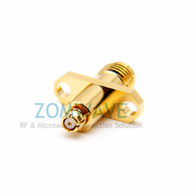 SMA Female to SMP (GPO) Female Adapter, 2-hole Flange, 18GHz