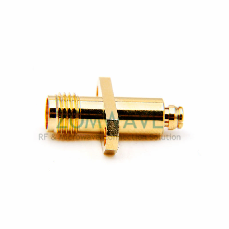 SMA Female to SMP (GPO) Female Adapter, 2-hole Flange, 18GHz