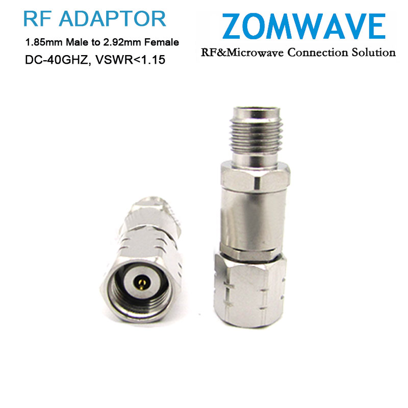 1.85mm Male to 2.92mm Female Stainless Steel Adapter, 40GHz