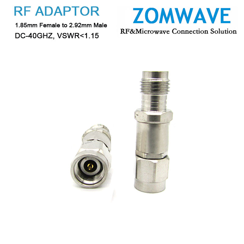 1.85mm Female to 2.92mm Male Stainless Steel Adapter, 40GHz