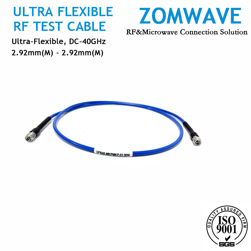 2.92mm Male to 2.92 Male Ultra Flexible Test Cable, Low Loss Phase-Stable,40GHZ 