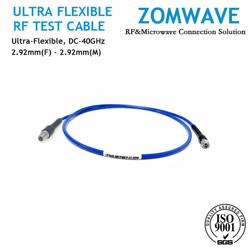 2.92mm Male to 2.92 Female Ultra Flexible Test Cable, Low Loss Phase-Stable,40GH
