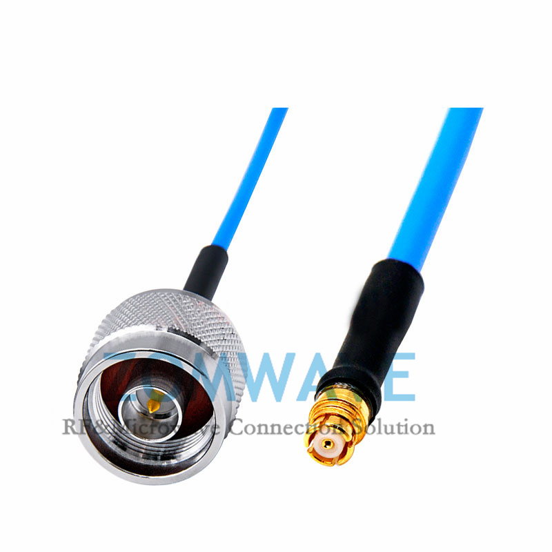 SMP(GPO) Female to N Type Male, Formable .086''_RG405 Cable, 6GHz