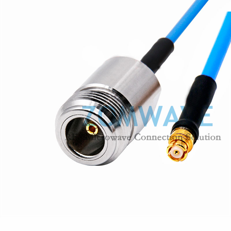 SMP(GPO) Female to N Type Female, Formable .086''_RG405 Cable, 6GHz