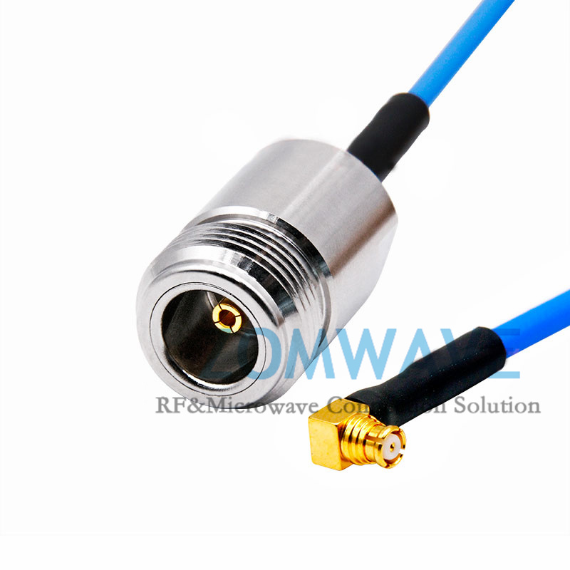 SMP(GPO) Female Right Angle to N Type Female, Formable .086''_RG405 Cable, 6GHz