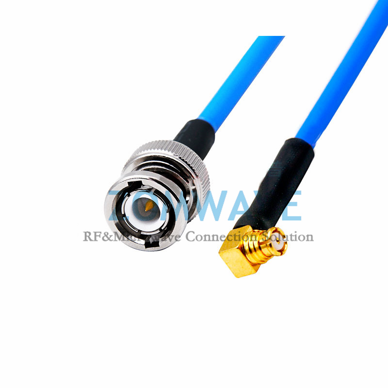 SMP(GPO) Female Right Angle to BNC Male, Formable .086''_RG405 Cable, 6GHz