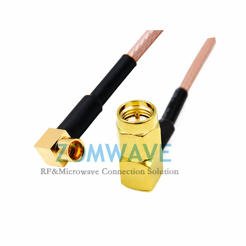 SMP(GPO) Male Right Angle to SMA Male Right Angle, RG316 Cable, 6GHz