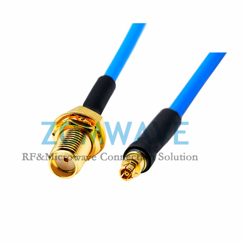 Mini SMP(GPPO) Female to SMA Female Bulkhead, Flexible .086''_SS405 Cable, 18GHz