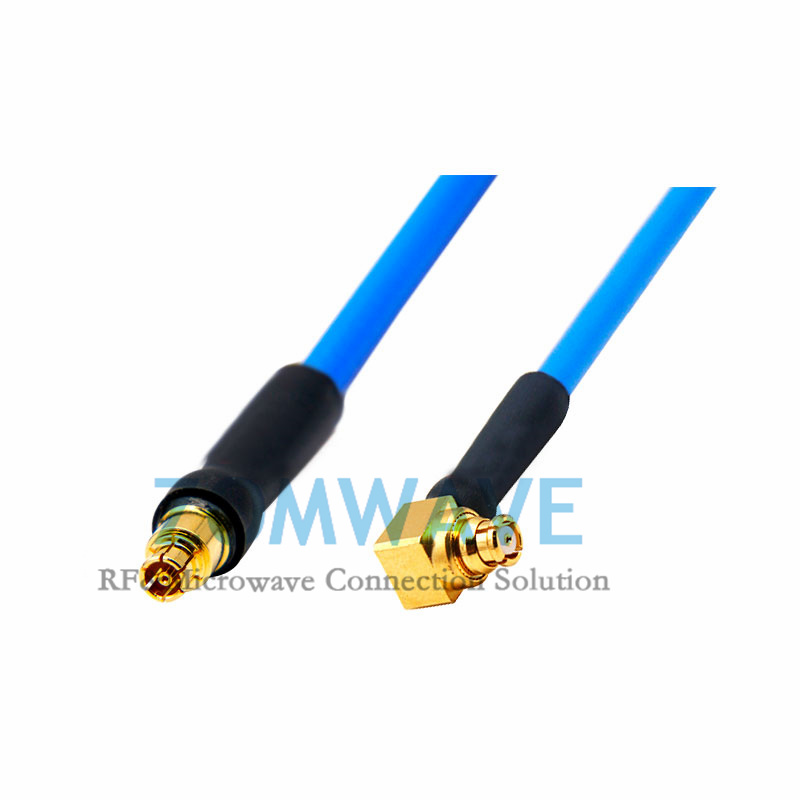 Mini SMP(GPO) Female to SMP(GPO) Female Right Angle,Flexible .086''/SS405, 18GHZ