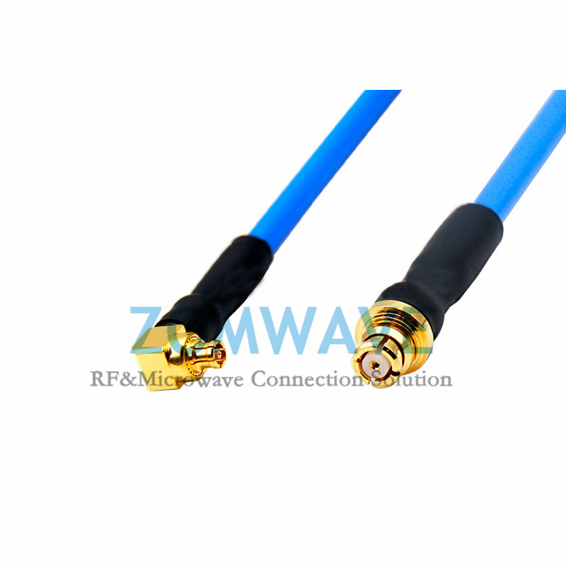 Mini SMP(GPPO) Female Right Angle to SMP(GPO) Female,Flexible .086''_SS405,18GHZ