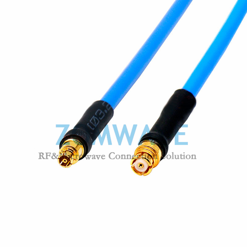 Mini SMP(GPPO) Female to SMP(GPO) Female, Formable .086''_RG405 Cable, 12GHz