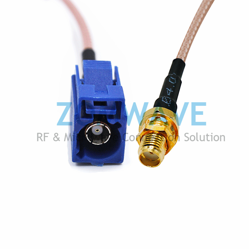 FAKRA C-Code Female to SMA Female Bulkhead, RG316 Cable, 6GHz