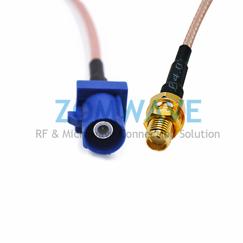 FAKRA C-Code Male to SMA Female Bulkhead, RG316 Cable, 6GHz