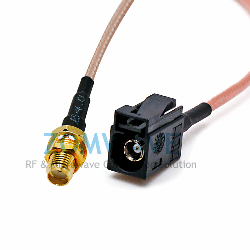 FAKRA A-Code Female to SMA Female Bulkhead, RG316 Cable, 6GHz