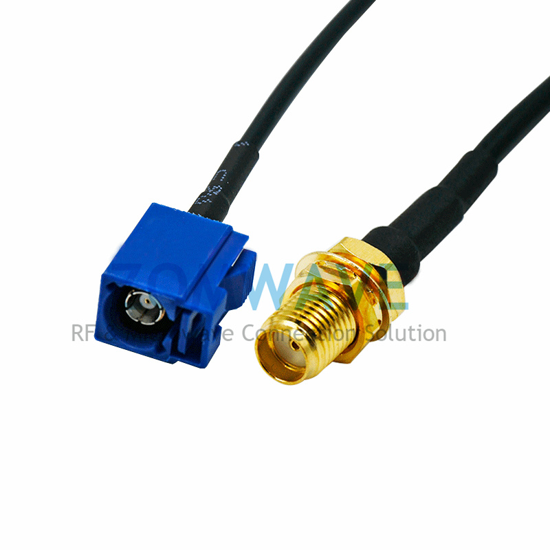 FAKRA C-Code Female to SMA Female Bulkhead, RG174 Cable, 3GHz