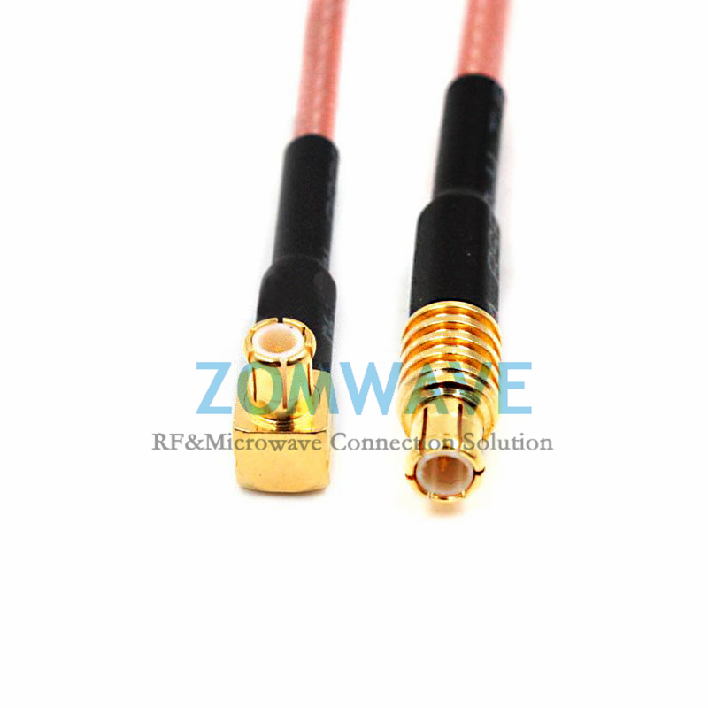 MCX Male to MCX Male Right Angle, RG316 Cable, 6GHz