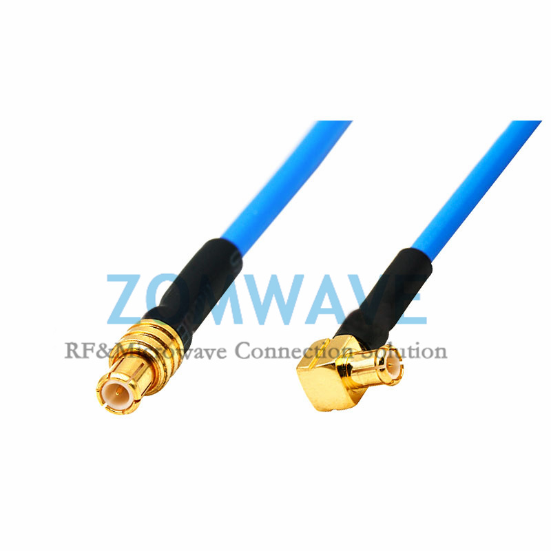 MCX Male to MCX Male Right Angle, Flexible .86''_SS405 Cable, 6GHz