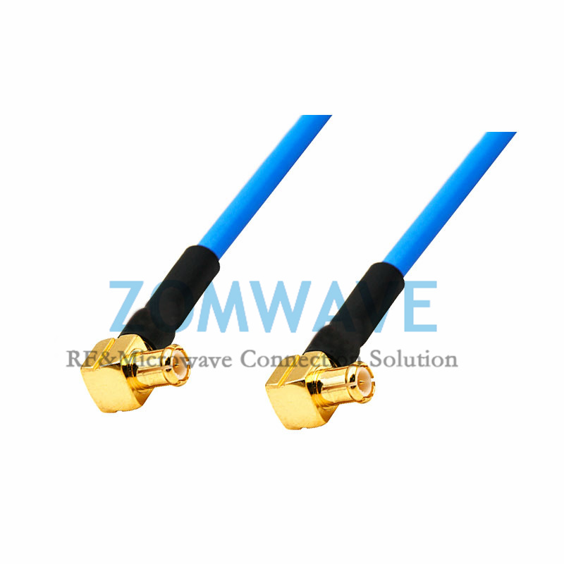 MCX Male Right Angle to MCX Male Right Angle, Flexible .86''_SS405 Cable, 6GHz
