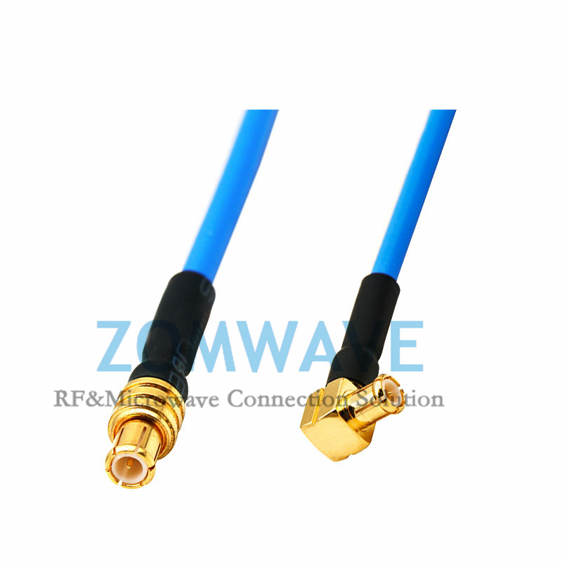 MCX Male to MCX Male Right Angle, Formable .86''_RG405 Cable, 6GHz