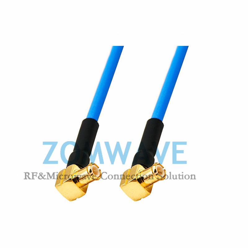 MCX Male Right Angle to MCX Male Right Angle, Formable .86''_RG405 Cable, 6GHz