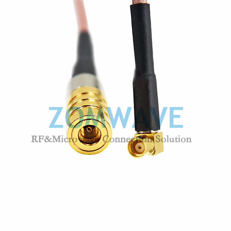 MMCX Female to MMCX Female Right Angle, RG316 Cable, 6GHz