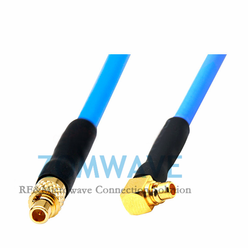 MMCX Male to MMCX Male Right Angle, Formable .86''_RG405 Cable, 6GHz