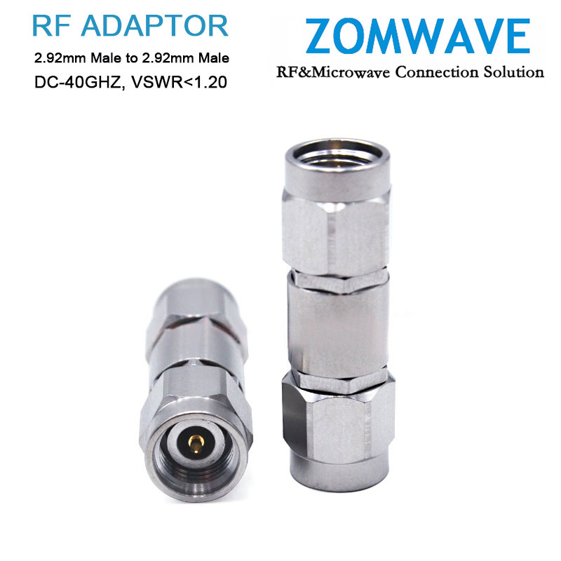 2.92mm Male to 2.92mm Male Stainless Steel Adapter, 40GHz