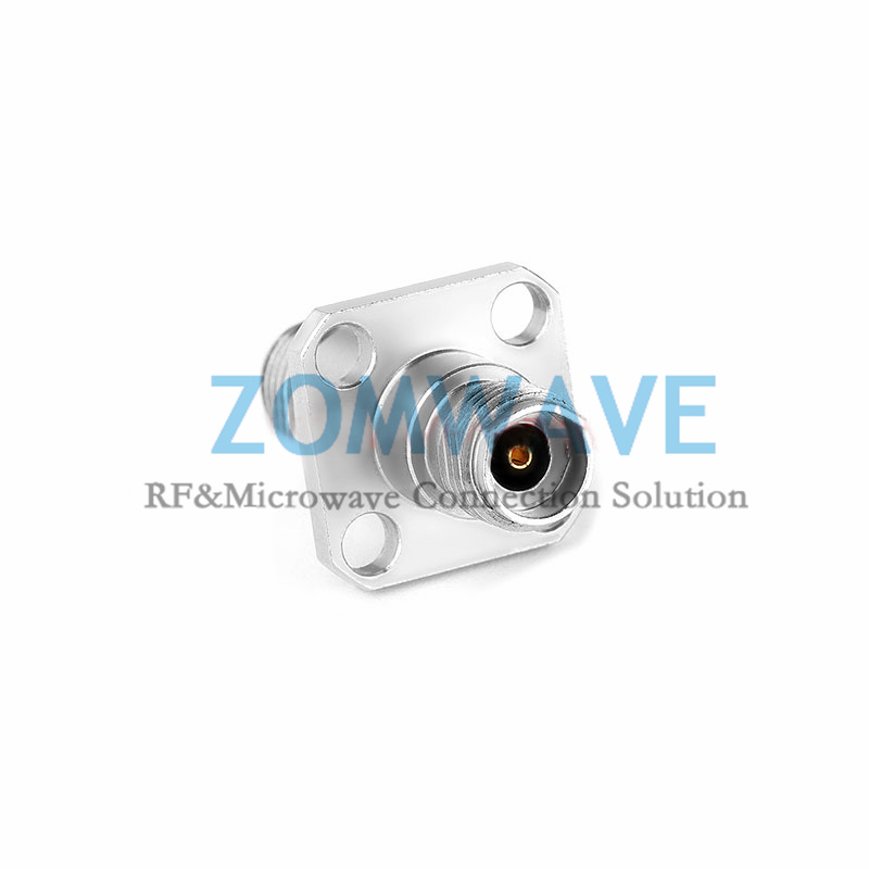 2.92mm Female to 2.92mm Female Stainless Steel Adapter, 4-hole Flange, 40GHz