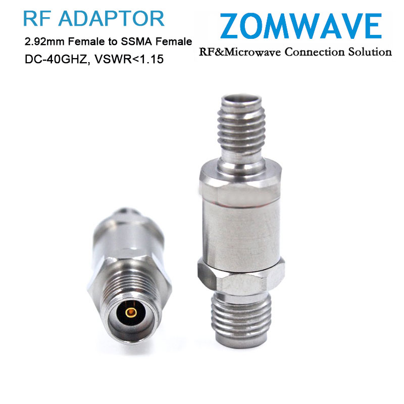 2.92mm Female to SSMA Female Stainless Steel Adapter, 40GHz