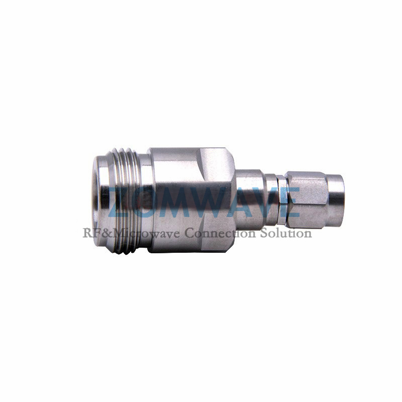 2.92mm Male to N Type Female Stainless Steel Adapter, 18GHz