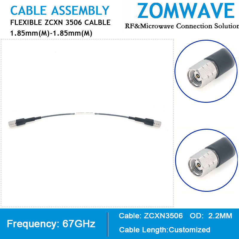 1.85mm Male to 1.85mm Male, Flexible ZCXN 3506 Cable, 67GHz
