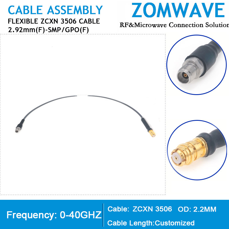 2.92mm Female to SMP(GPO) Female, Flexible ZCXN 3506 Cable, 40GHz