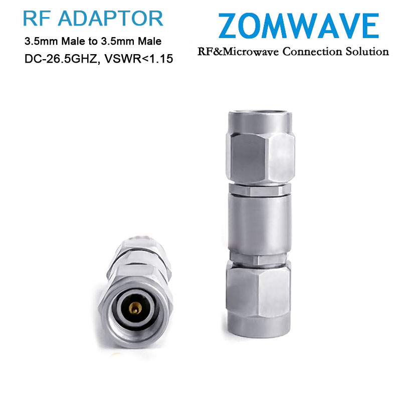 3.5mm Male to 3.5mm Male Stainless Steel Adapter, 26.5GHz