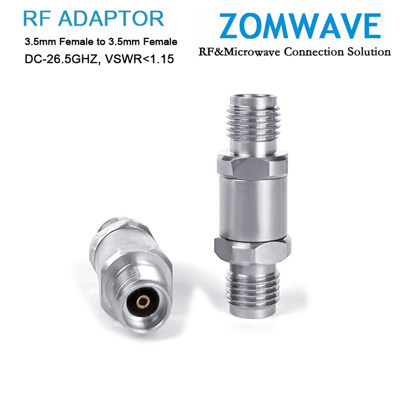 3.5mm Female to 3.5mm Female Stainless Steel Adapter, 26.5GHz