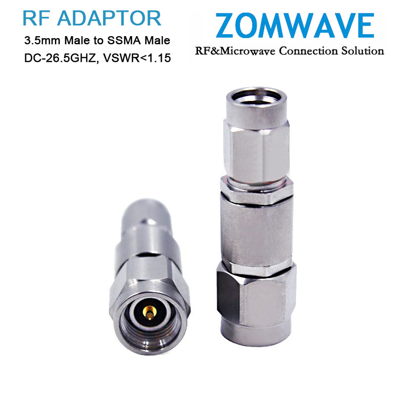 3.5mm Male to SSMA Male Stainless Steel Adapter, 26.5GHz