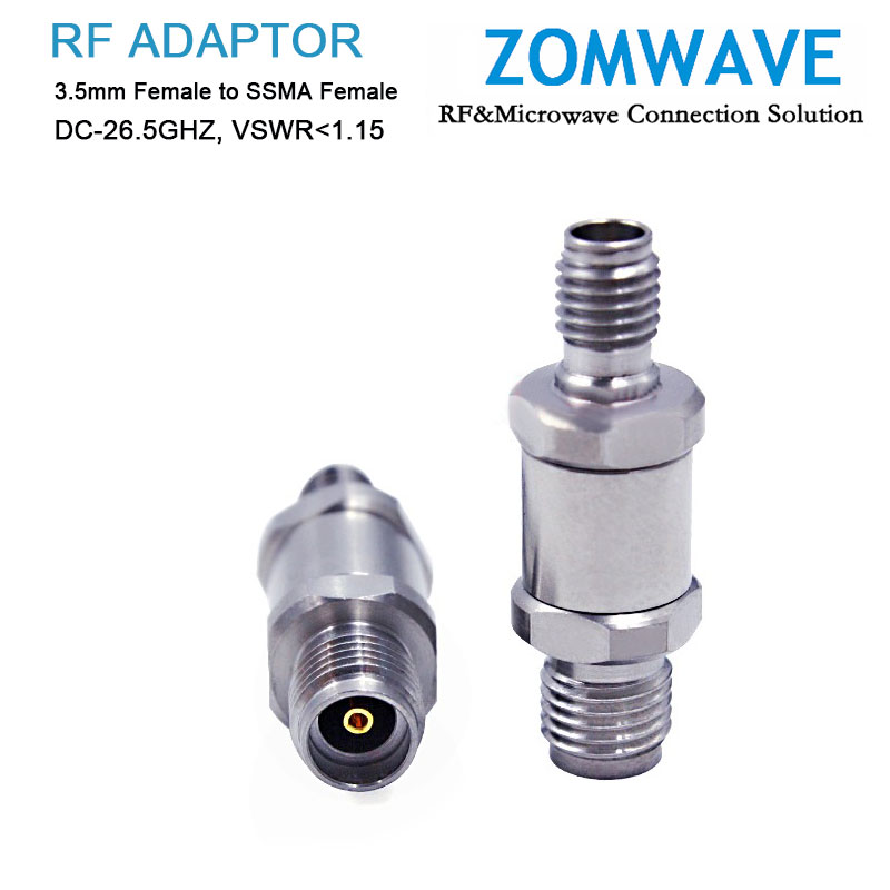 3.5mm Female to SSMA Female Stainless Steel Adapter, 26.5GHz
