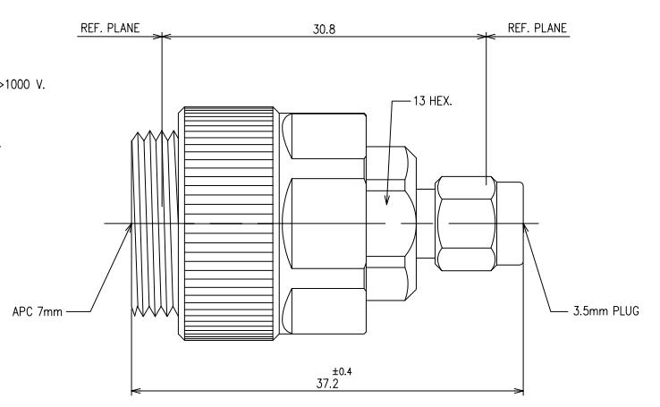 3.5mm adapter, 3.5mm male adapter, apc 7 mm adapter