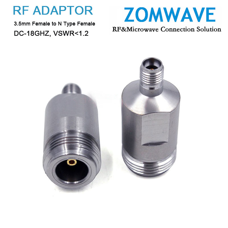 3.5mm Female to N Type Female Stainless Steel Adapter, 18GHz