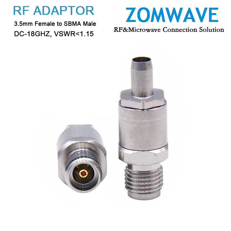 3.5mm Female to SBMA Male Stainless Steel Adapter, 18GHz