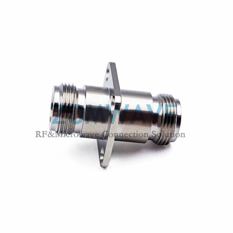 75ohm N Type Female to N Type Female Adapter, 4 hole Flange, 4GHz