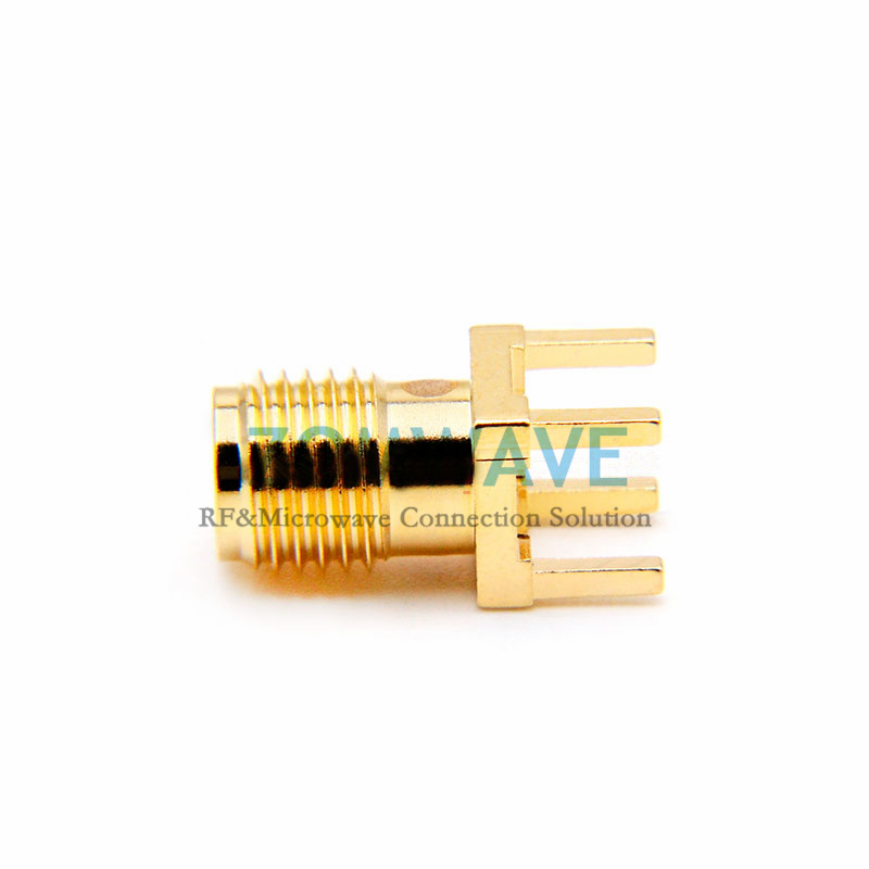 SMA Female Straight Thru Hole PCB Connector, Surface Mount Contact, 6GHz