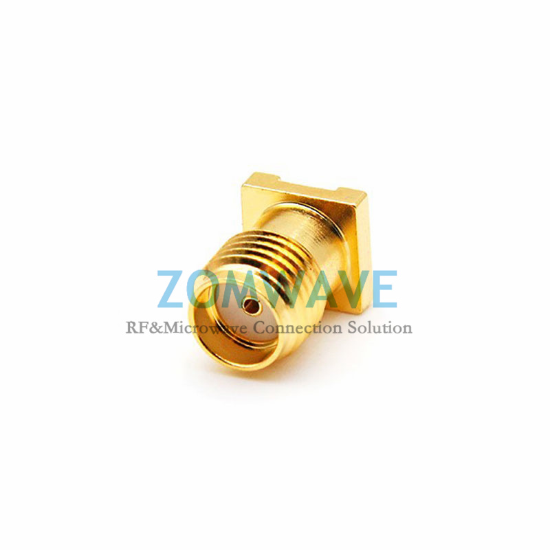 SMA Female Straight Surface Mount PCB Connector, No Stepped Face, 6GHz