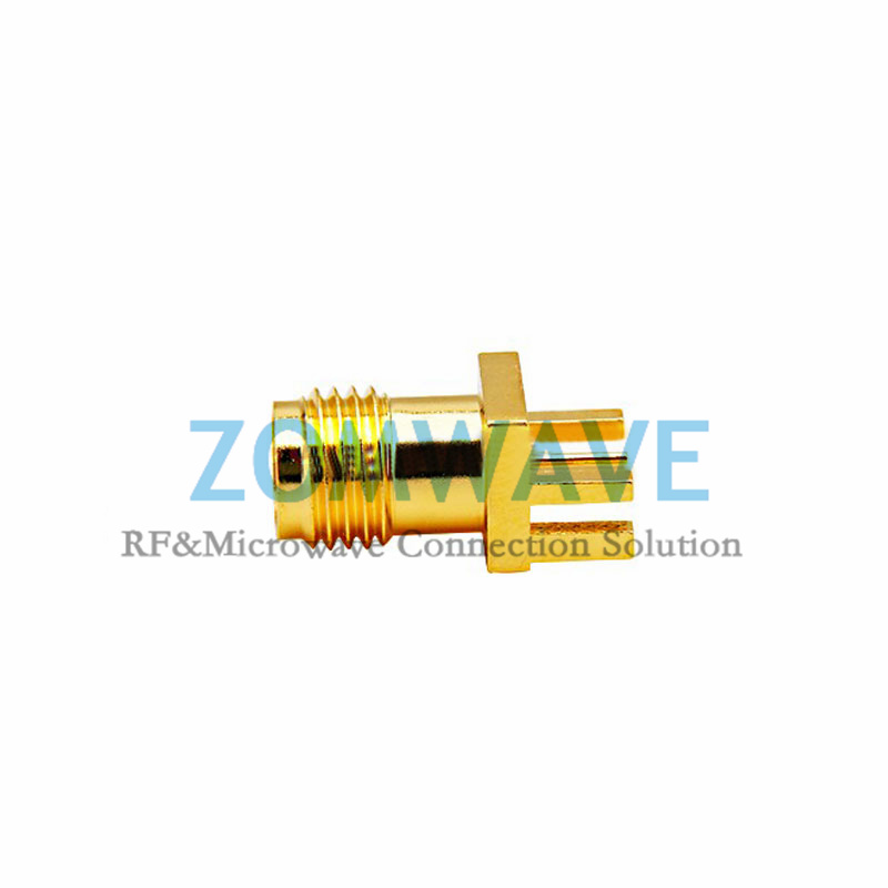 SMA (F)PCB End Launch, .047 inch PCB Thickness (Max), .020 inch Pin Diameter, 6G