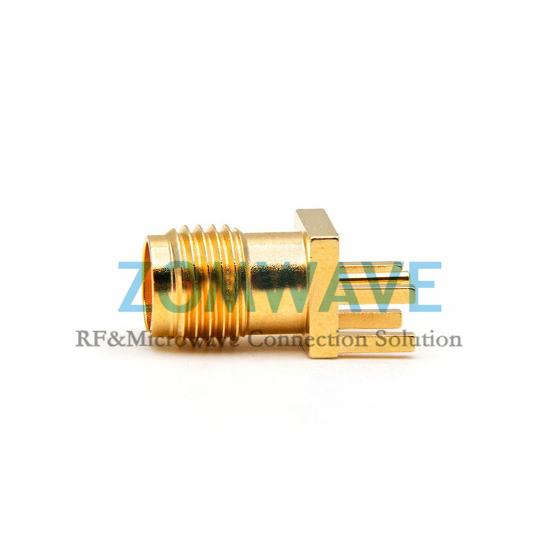 SMA Female PCB End Launch, .062 inch PCB Thickness (Max), .035 inch Pin Dia, 6G