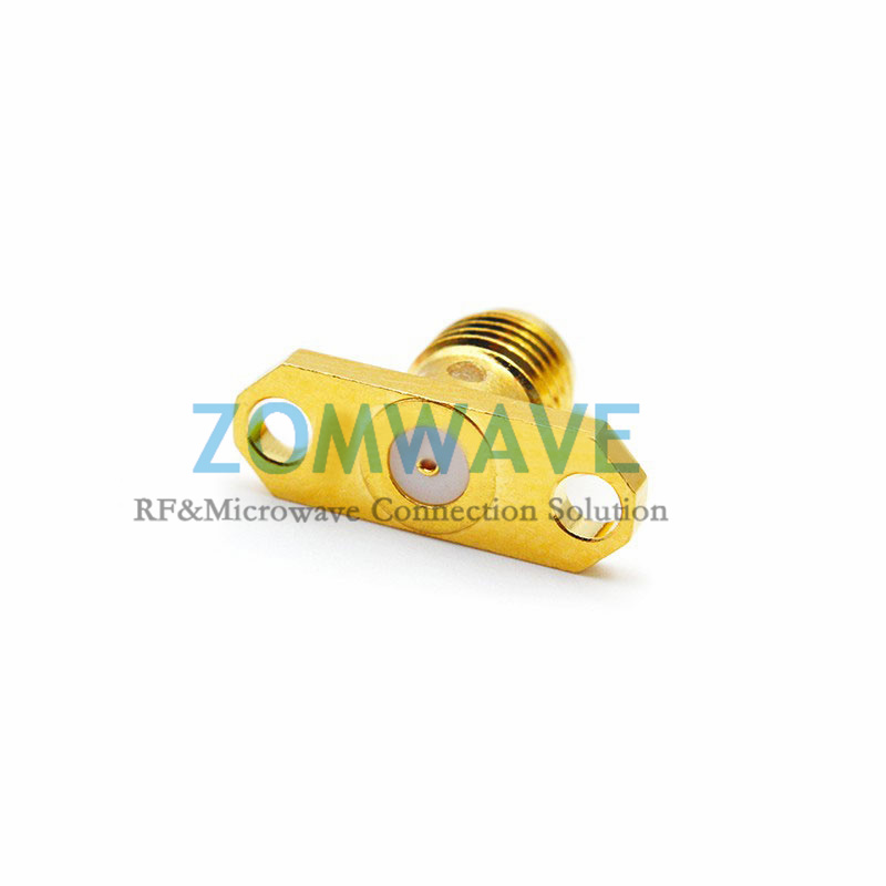 SMA Female Field Replaceable, 2 hole Flange, Accepts 0.51mm Diameter Pin, 6GHZ