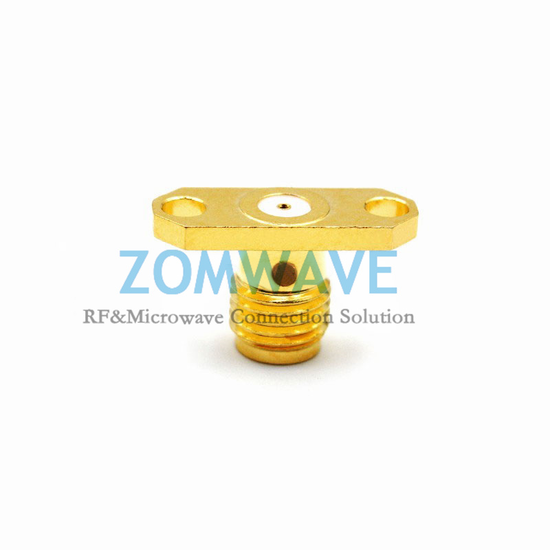 SMA Female Field Replaceable, 2 hole Flange, Accepts 0.51mm Diameter Pin, 6GHZ