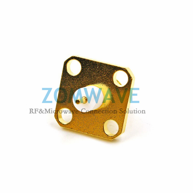SMA Female Terminal Connector,4 hole Flange,Extended 4mm Insulator and 3mm Pin,6