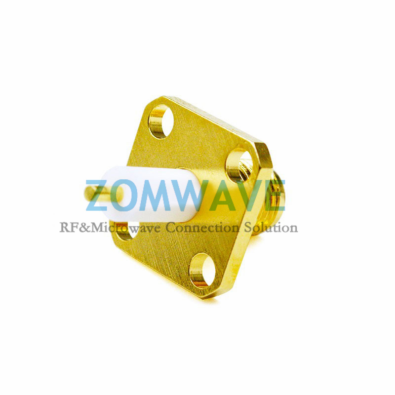 SMA Female Terminal Connector,4 hole Flange,Extended 7mm Insulator and 3mm Pin,6