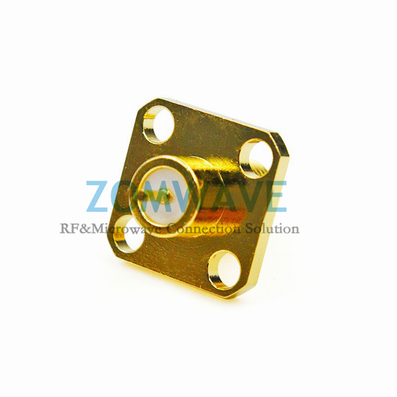 SMA Female Terminal, 4 hole Flange, Extended 4mm Outer Conductor and 3mm Pin,6Gh